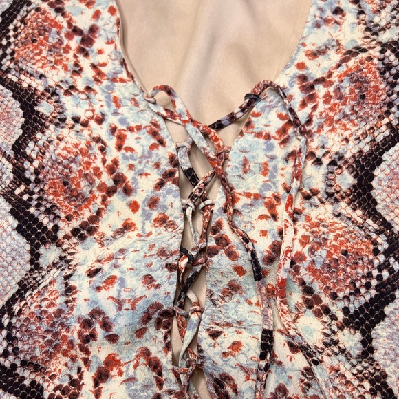 Lovers + Friends Revolve Lace Up Snake Python Romper Small - Picture 6 of 9